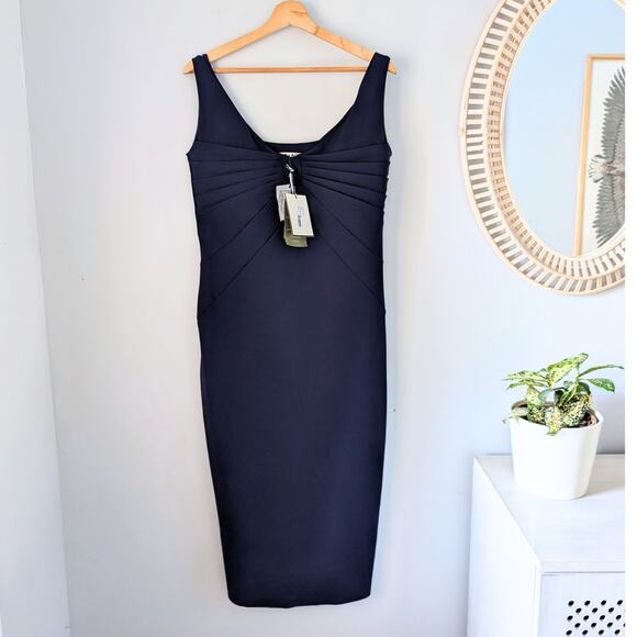 CHIARA BONI La Petite Robe Ires Bodycon Cocktail Dress Blu Notte 48/US 12, NWT - Picture 1 of 10